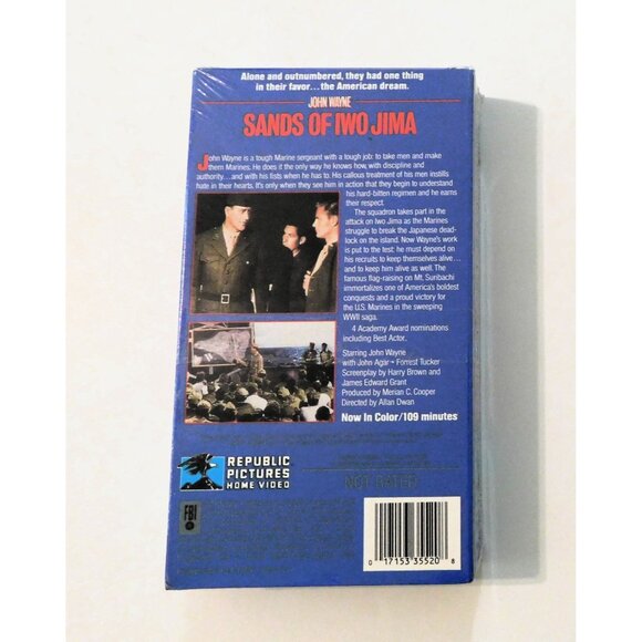 Sands Of Iwo Jima John Wayne John Agar VHS Republic Pictures Movie Sealed - Picture 2 of 3